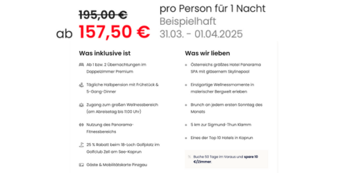 TAUERN SPA Kaprun Angebote